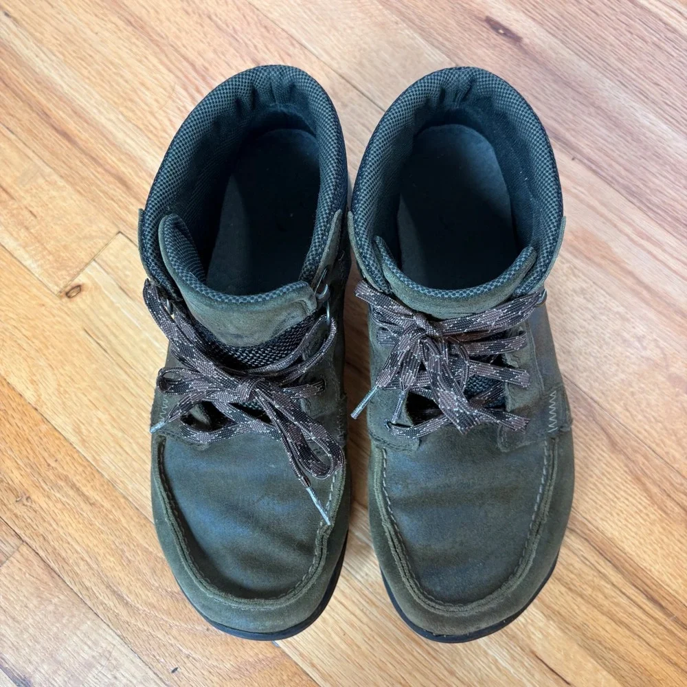 Chaco Mens Olive Green Suede Hiking Boots J105301 Mid Top Moc Toe Size 9